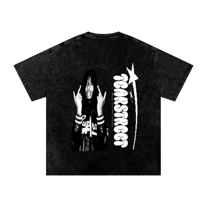 Snow Washed Oversized Cotton T-Shirt