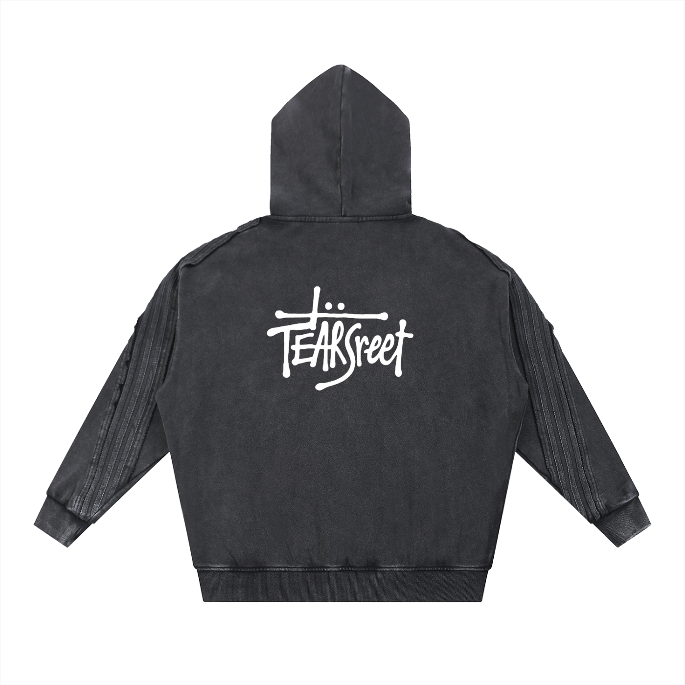 TearStreet Snow Washed Tracksuit | Raw Edge Zip Hoodie & Sweatpants