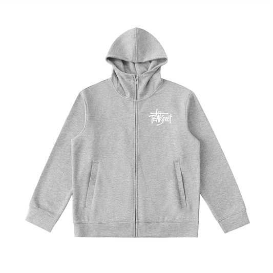 TearStreet Heavyweight High Neck  Zip-Up Hoodie