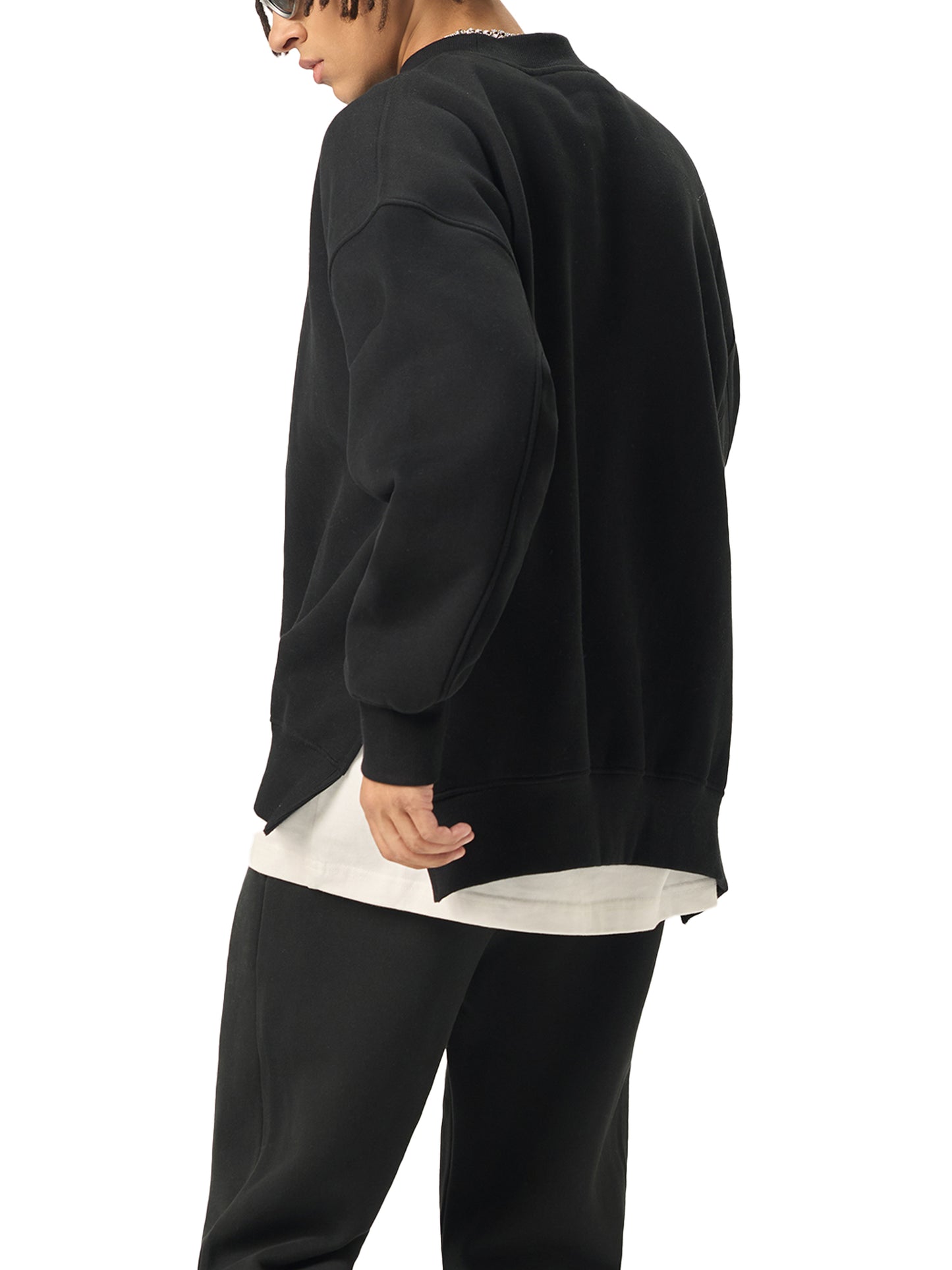 TearStreet Side Slit Crewneck Sweatshirt