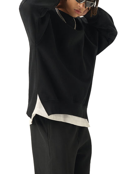 TearStreet Side Slit Crewneck Sweatshirt